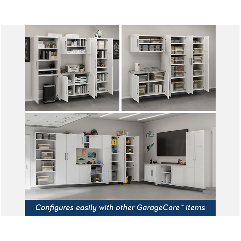 Sauder GarageCore Storage Bundle in White finish