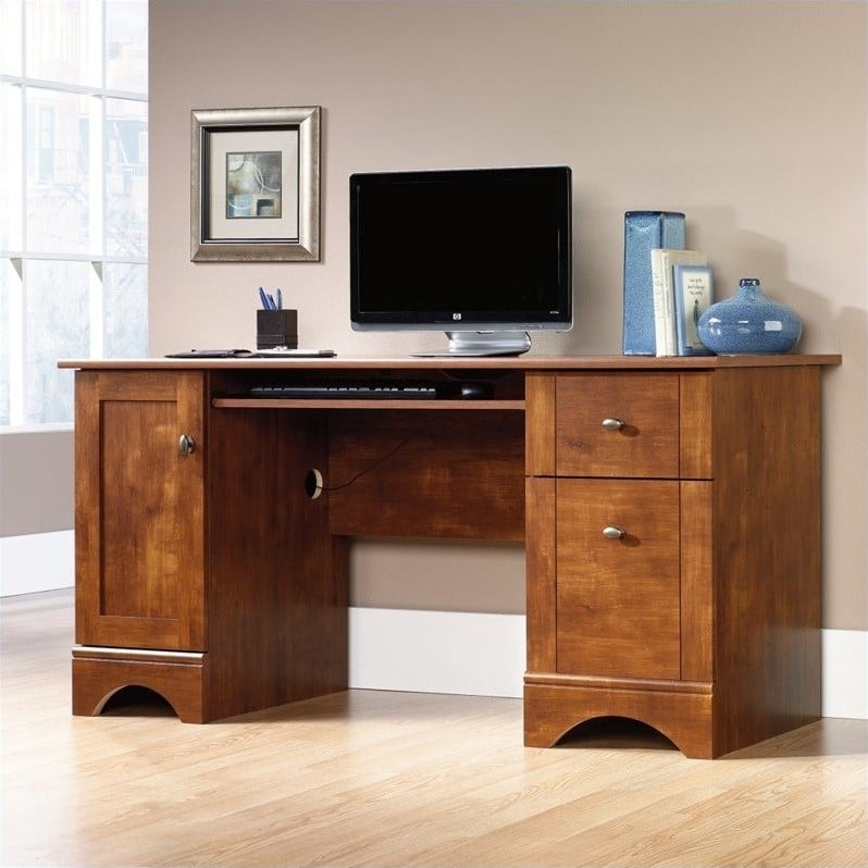 Sauder Select Engineered Wood Computer Desk in Brushed Maple