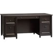 Sauder Edge Water Engineered Wood 4-Drawers Executive Desk in Estate Black