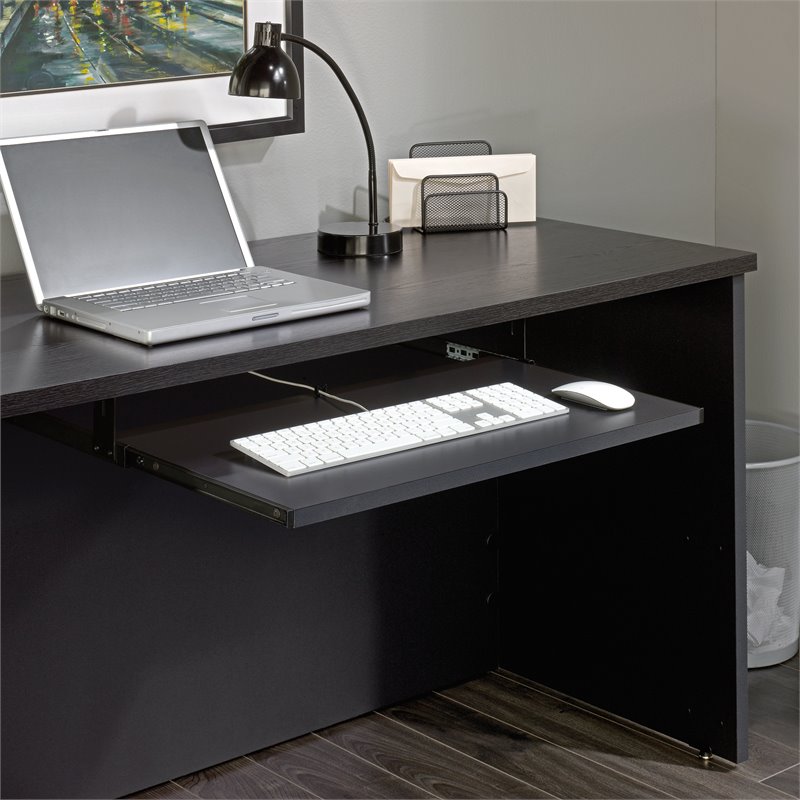 Sauder Via Engineered Wood Keyboard Shelf in Soft Black