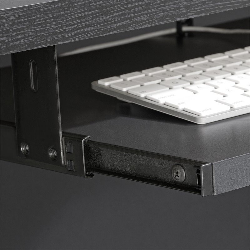 Sauder Via Engineered Wood Keyboard Shelf in Soft Black