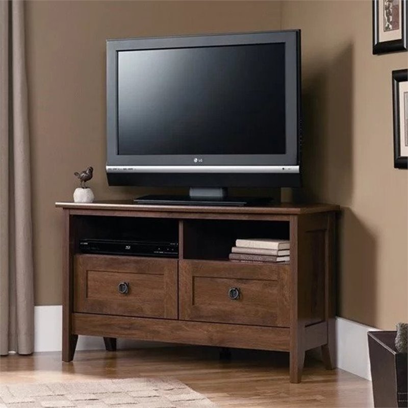 Corner TV Stand in Oiled Oak - 410627