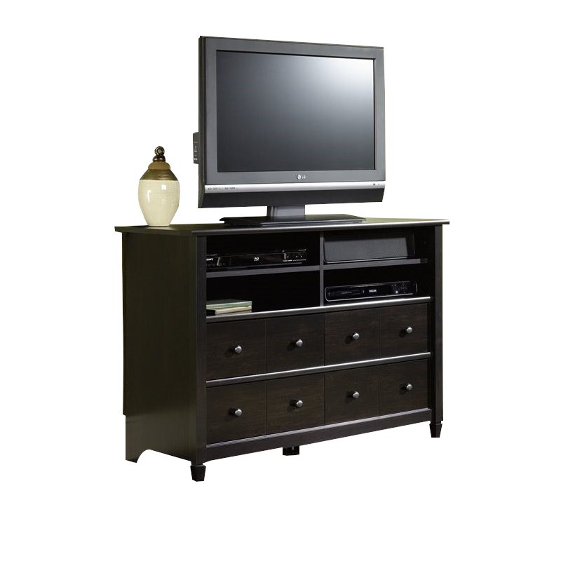 Sauder Edge Water 45" Highboy TV Stand in Estate Black Cymax Business
