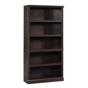 Sauder Select Engineered Wood 5 Shelf Bookcase in Jamocha Wood/Dark Wood