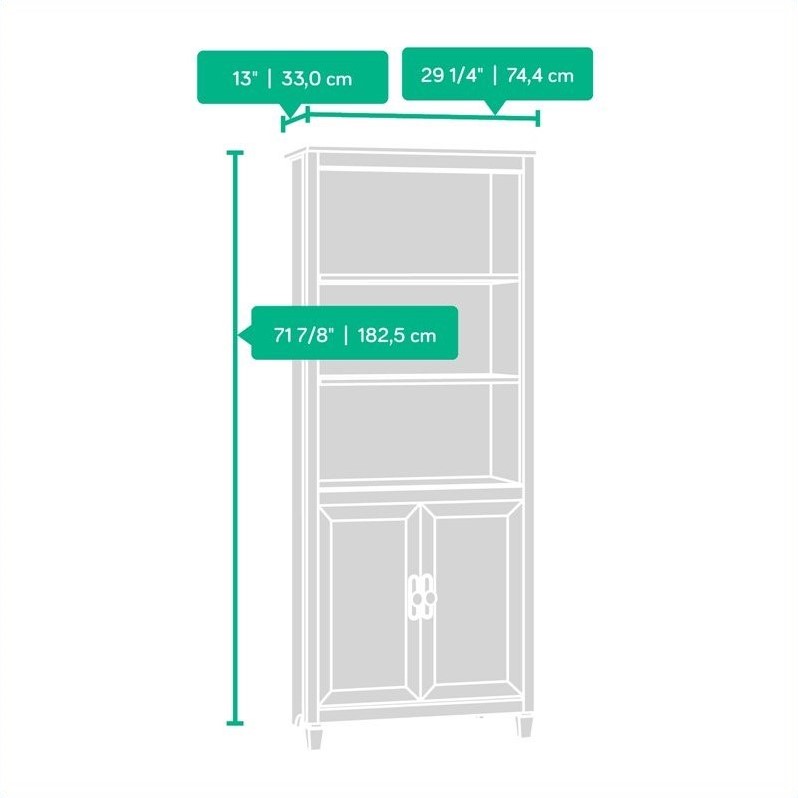 Sauder Edge Water Library Bookcase in Estate Black