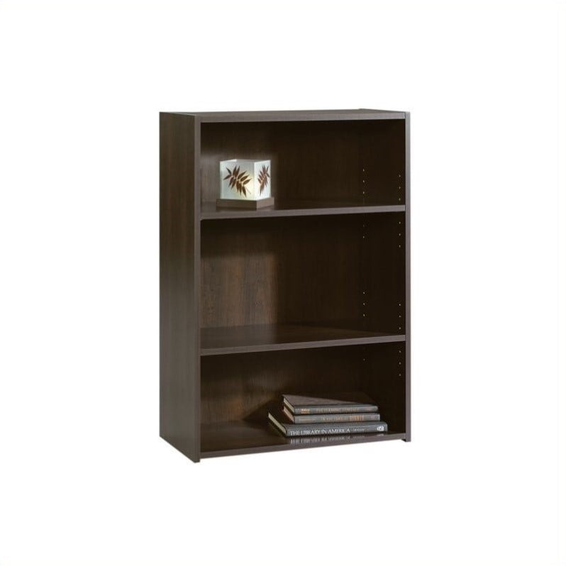 Sauder Beginnings Engineered Wood 3-Shelf Bookcase in Cinnamon Cherry