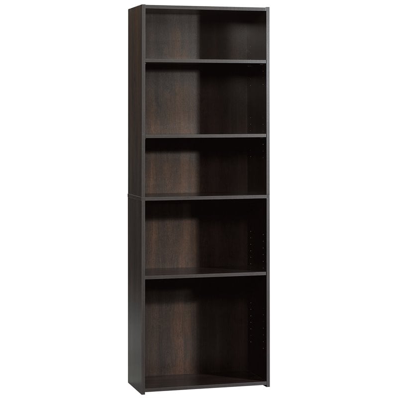 Sauder Beginnings Engineered Wood 5-Shelf Bookcase in Cinnamon Cherry
