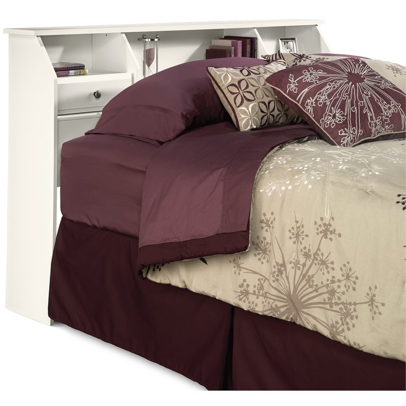 Sauder Shoal Creek Full/ Queen Bookcase Headboard in White Cymax Business
