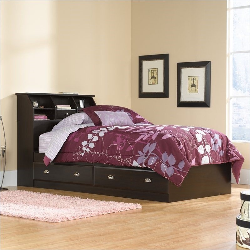 Sauder Shoal Creek Twin Bookcase Headboard in Jamocha Wood Cymax Business