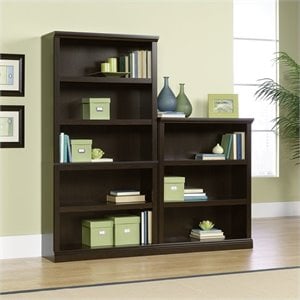 sauder select wall bookcase in jamocha wood