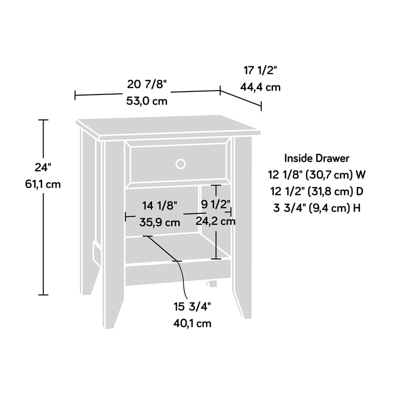 Sauder Shoal Creek Nightstand in Soft White