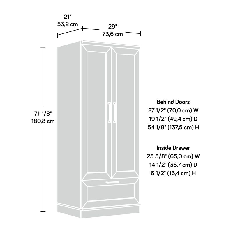 Sauder HomePlus Engineered Wood Wardrobe Armoire in Sienna Oak Finish