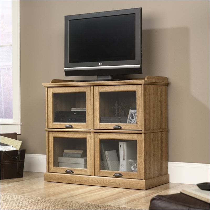 Sauder Barrister Lane Highboy TV Stand in Scribed Oak   414719