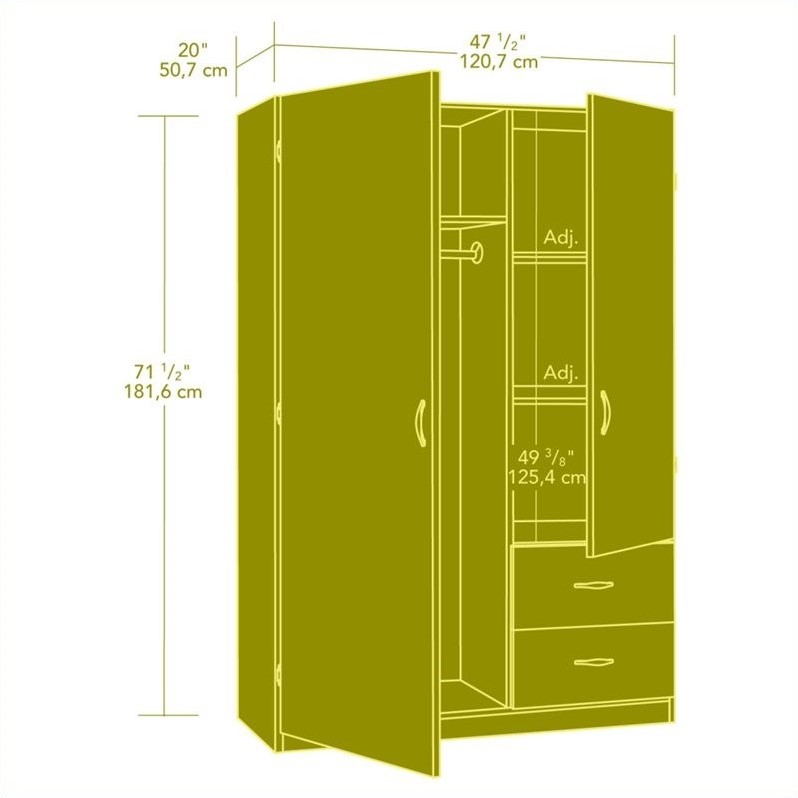 Sauder Beginnings Wardrobe Armoire in Highland Oak 413328