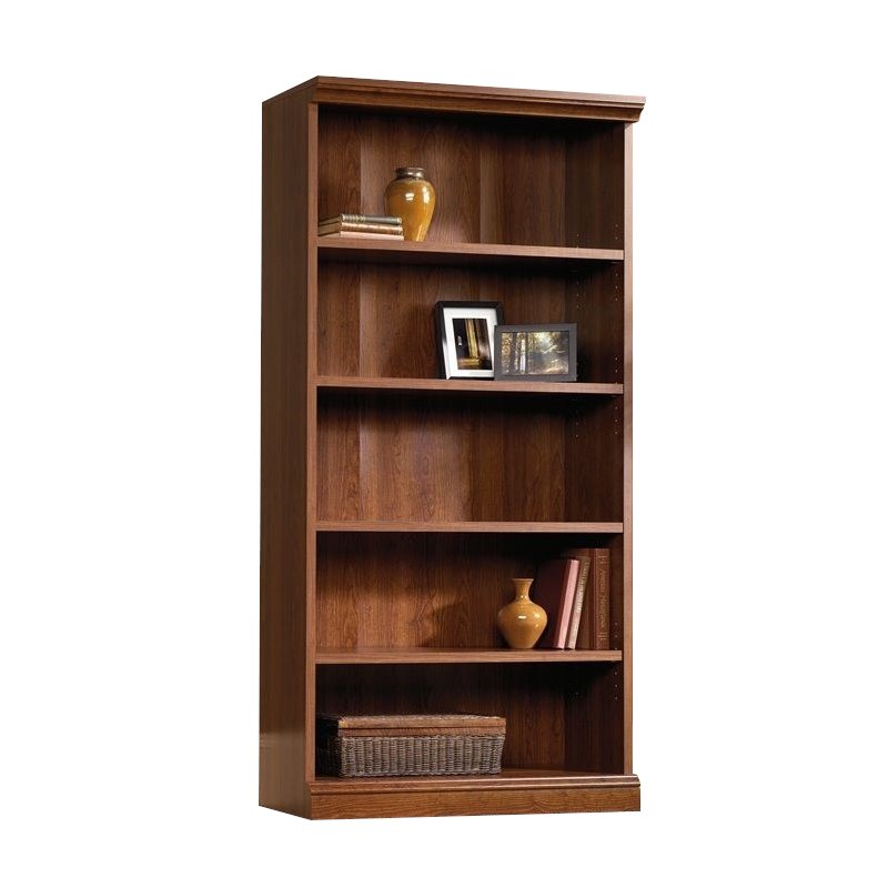 Sauder Camden County Library 5 Shelf Bookcase in Planked Cherry | Cymax ...