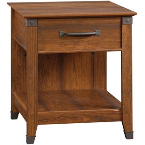sauder carson forge smartcenter wood end table in washington cherry