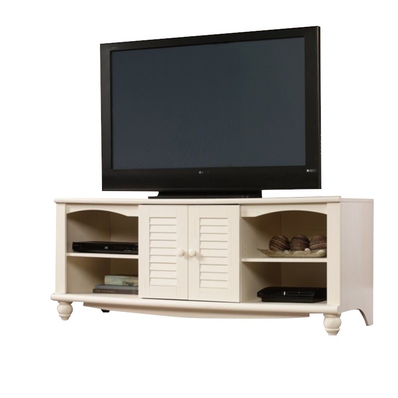 Sauder Harbor View TV Stand in Antiqued White 403679