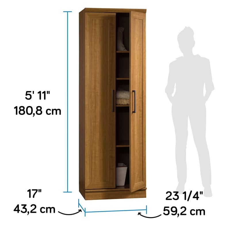 Sauder Homeplus Engineered Wood Storage Cabinet in Sienna Oak Finish