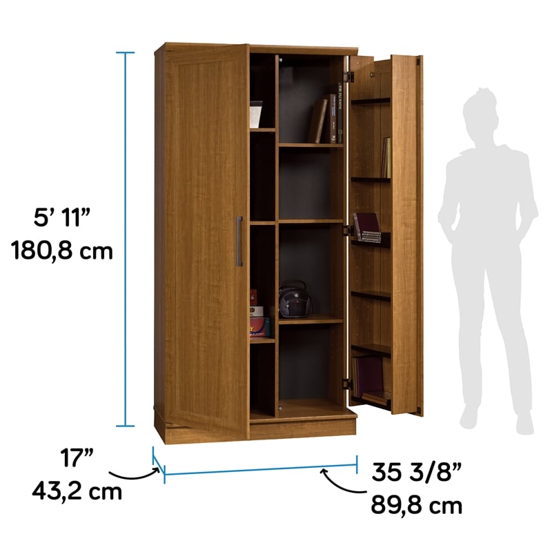 Sauder Homeplus Engineered Wood Storage Cabinet in Sienna Oak Finish