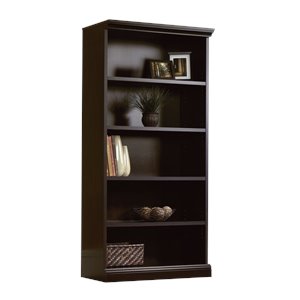 sauder select library 5 shelf bookcase in estate black