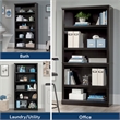 Sauder Select Engineered Wood 5 Shelf Bookcase in Estate Black