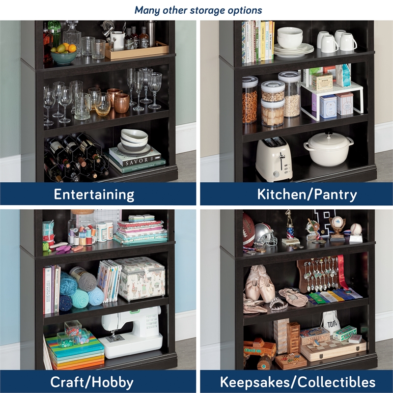 Sauder Select Engineered Wood 5 Shelf Bookcase in Estate Black