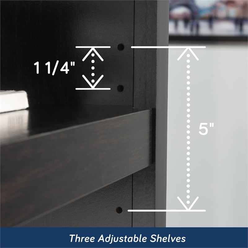 Sauder Select Engineered Wood 5 Shelf Bookcase in Estate Black