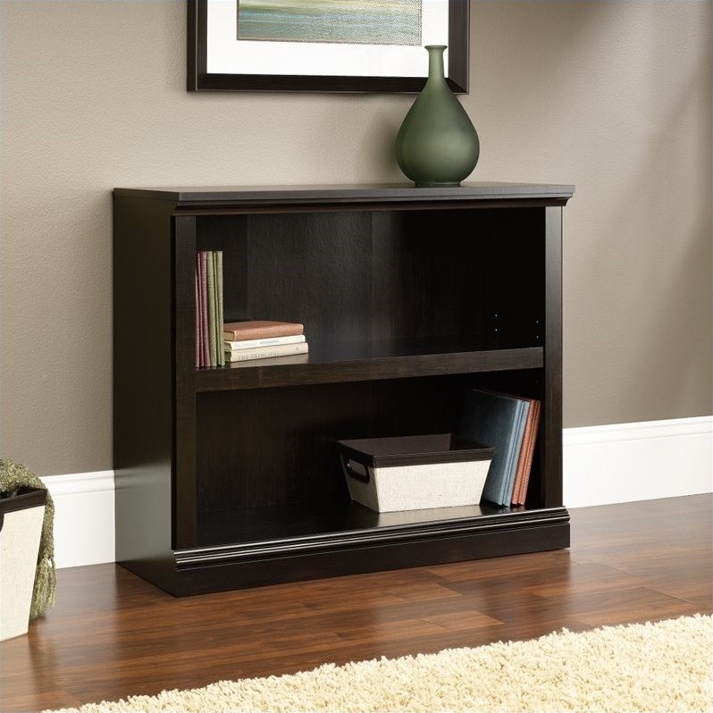 Sauder Select Engineered Wood 2 Shelf Bookcase in Estate Black