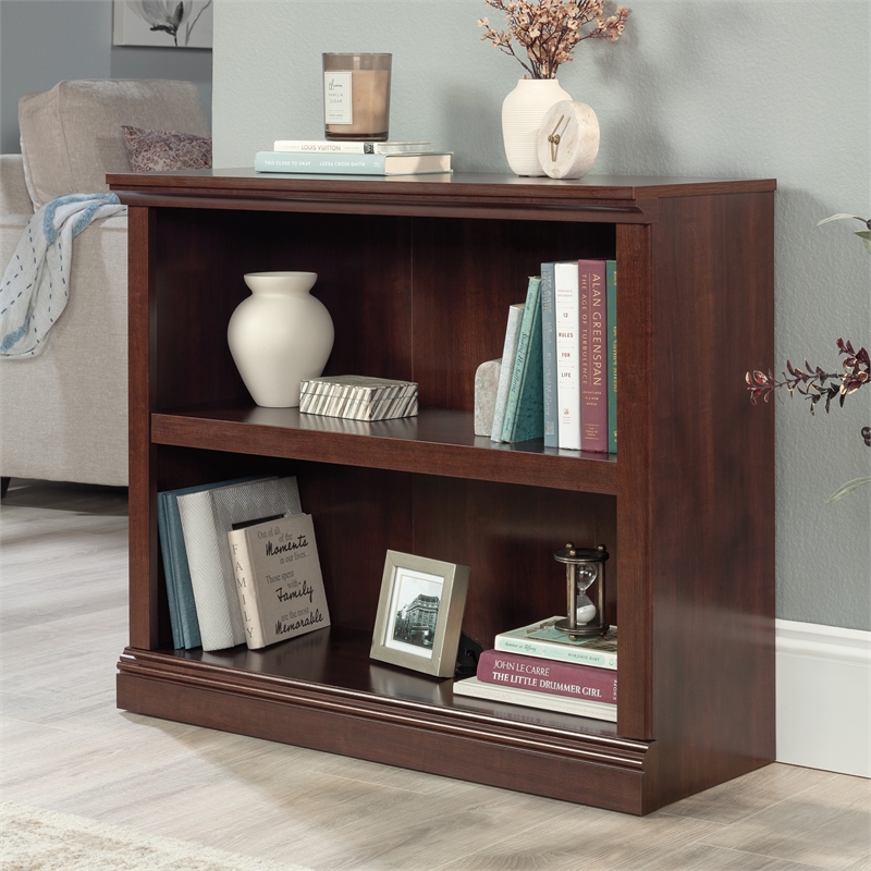 Sauder Select Engineered Wood 2 Shelf Bookcase in Select Cherry