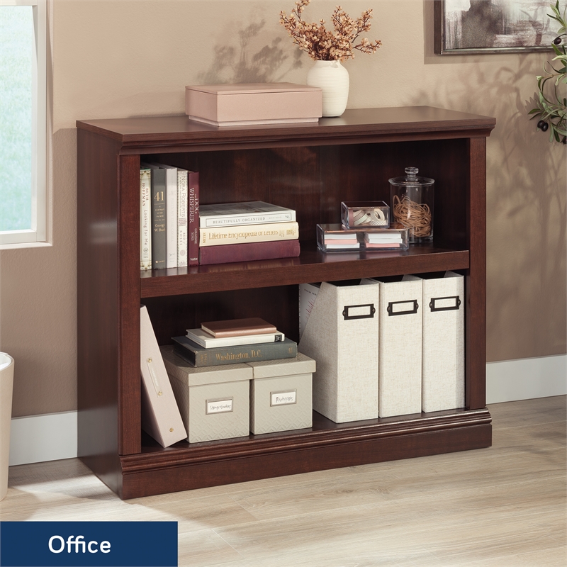 Sauder Select Engineered Wood 2 Shelf Bookcase in Select Cherry