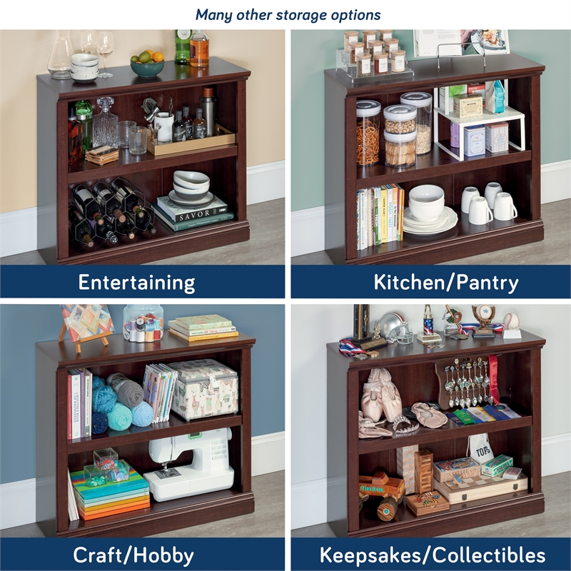 Sauder Select Engineered Wood 2 Shelf Bookcase in Select Cherry