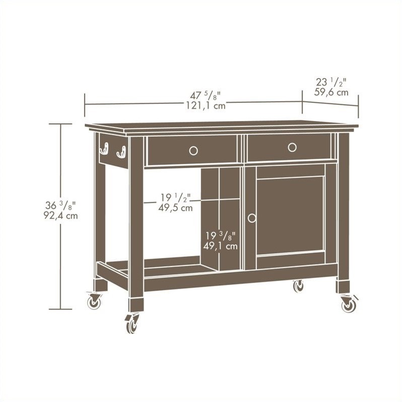 Sauder Original Cottage Mobile Kitchen Island Home Design Ideas Mobile Kitchen Island In Cobblestone 414405 Sauder New Cottage Desk Original