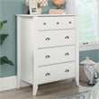 Sauder Shoal Creek Engineered Wood 4 Drawer Chest in Soft White
