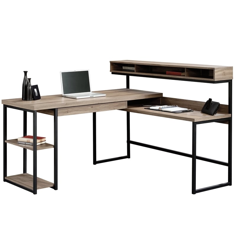 Sauder Transit L Desk in Salt Oak