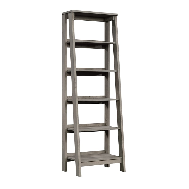 Sauder Trestle 5 Shelf Bookcase in Jamocha Wood