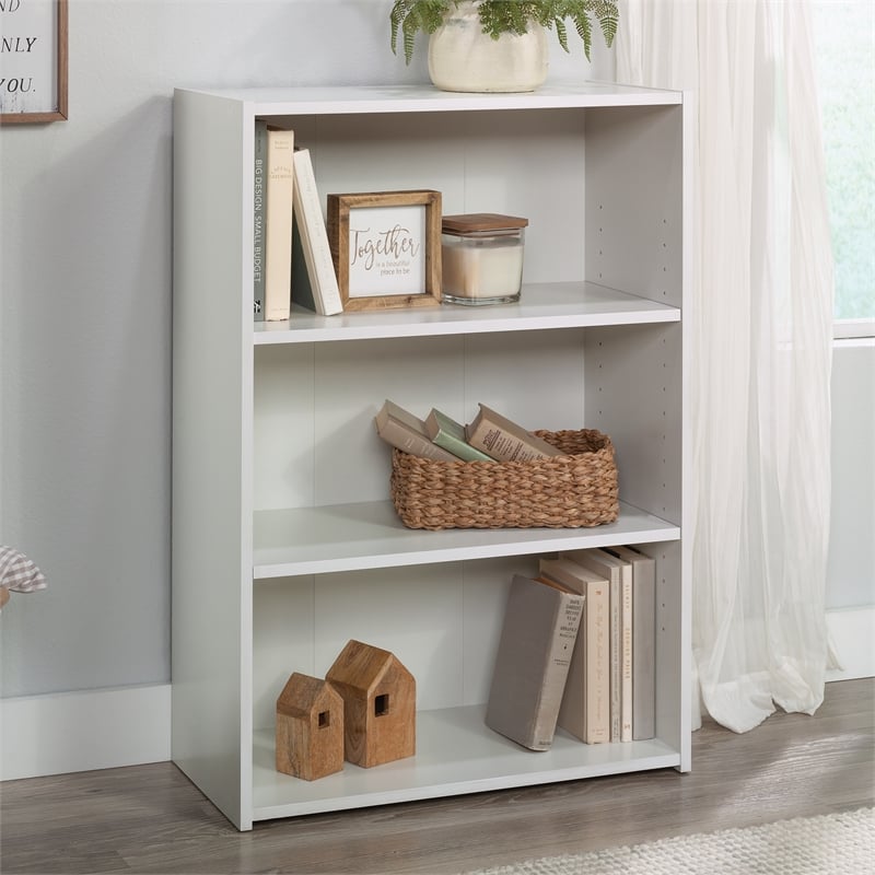 Sauder Beginnings Engineered Wood 3-Shelf Bookcase in Soft White