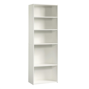 Sauder Beginnings Engineered Wood 5-Shelf Bookcase in Soft White