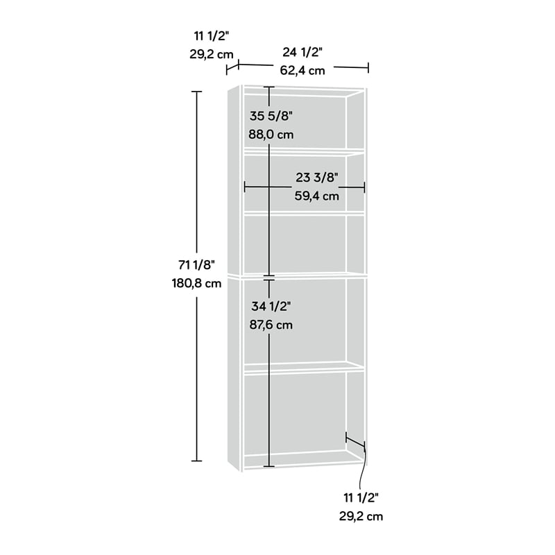 Sauder Beginnings Engineered Wood 5-Shelf Bookcase in Soft White