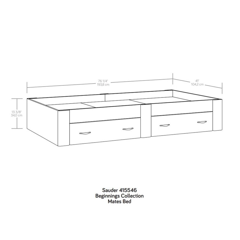 Sauder Beginnings Twin Platform Bed In Soft White 415546