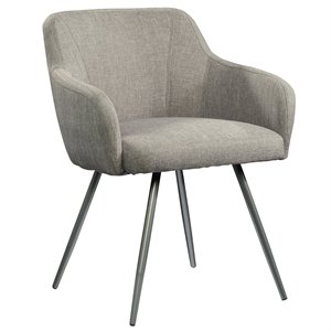 sauder harvey park upholstered dining arm chair in gray