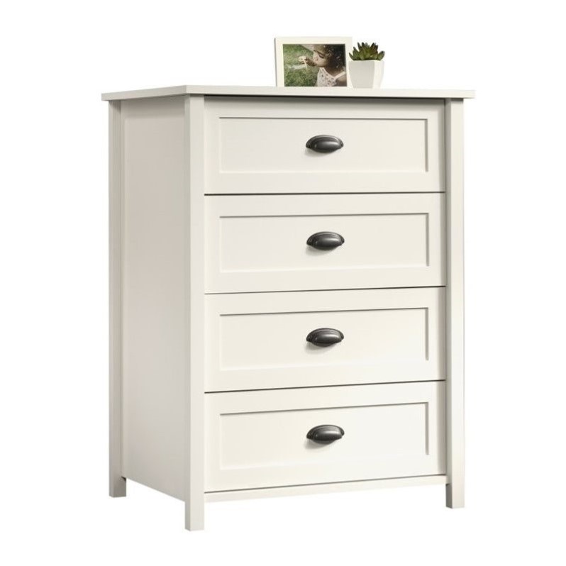 Sauder County Line 4 Drawer Chest In Soft White 416976