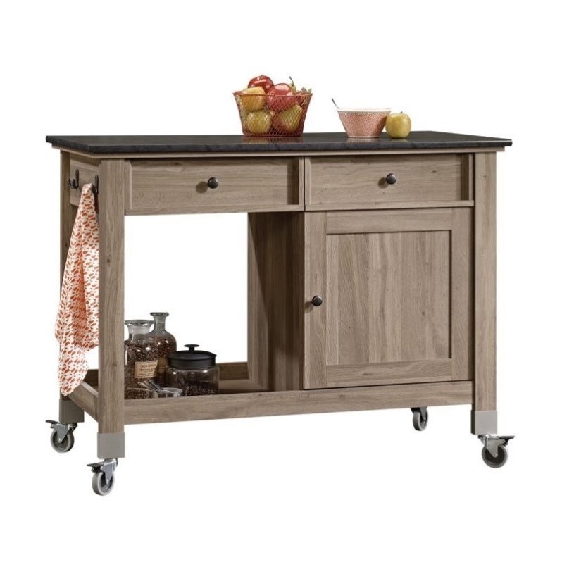 Mobile Kitchen Cart In Salt Oak 417089   657342 7 L 