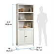 Sauder Cottage Road Engineered Wood 3-Shelf Bookcase in Soft White