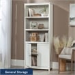 Sauder Cottage Road Engineered Wood 3-Shelf Bookcase in Soft White