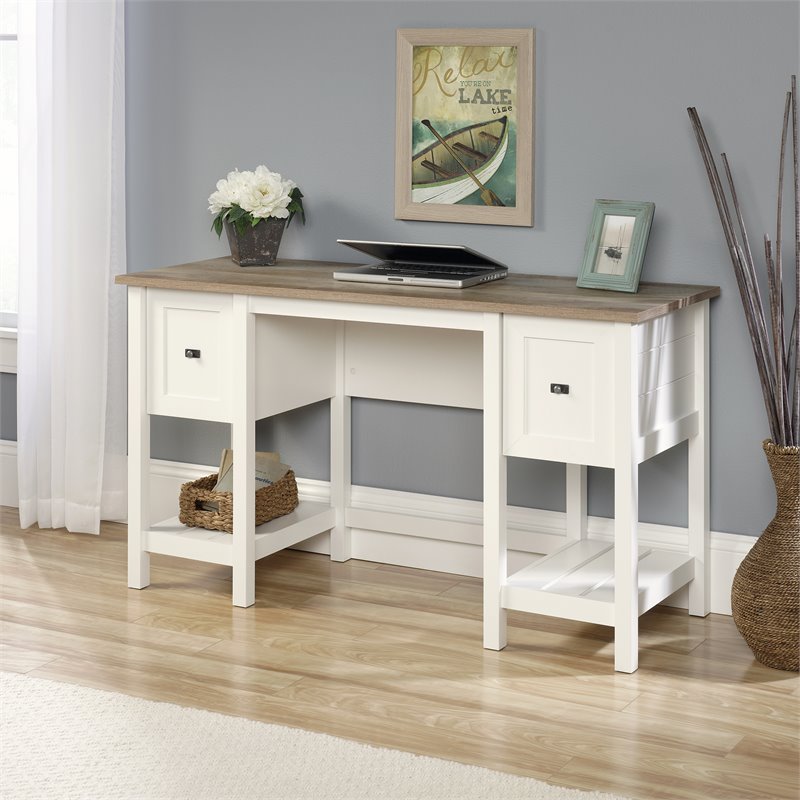 Sauder Cottage Road Computer Desk In Soft White 418072