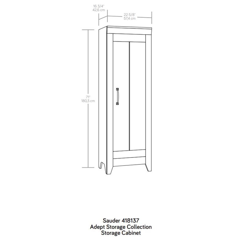 Sauder Adept Engineered Wood Narrow Storage Cabinet 3 Adjustable Shelves  Craftsman Oak - Office Depot