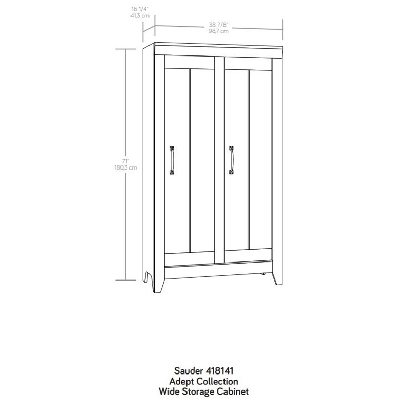 Sauder Adept 2 Door Storage Cabinet In Craftsman Oak 418141