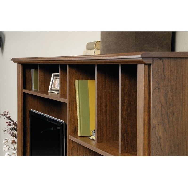 Sauder Orchard Hills Wood Computer Desk with Hutch in Milled Cherry
