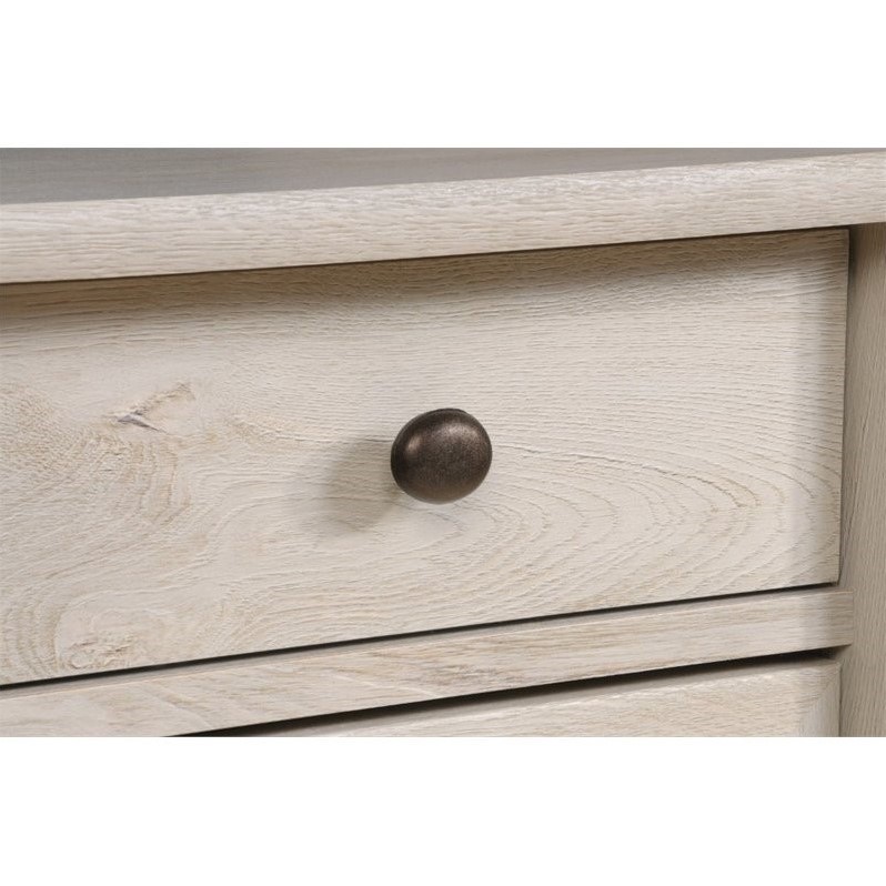Sauder Edge Water Engineered Wood 2-Door Chest in Chalked Chestnut