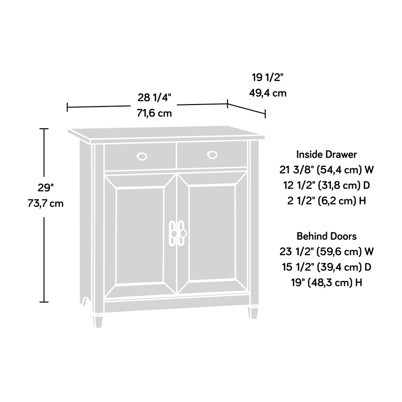 Sauder Edge Water Engineered Wood 2-Door Chest in Chalked Chestnut